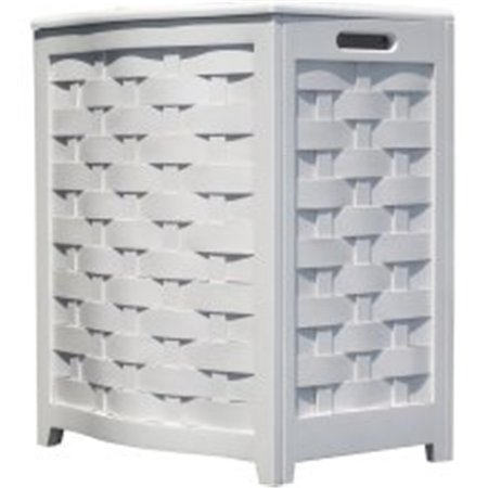 OCEANSTAR Oceanstar White Finished Bowed Front Veneer Laundry Wood Hamper with Interior Bag BHV0100W BHV0100W